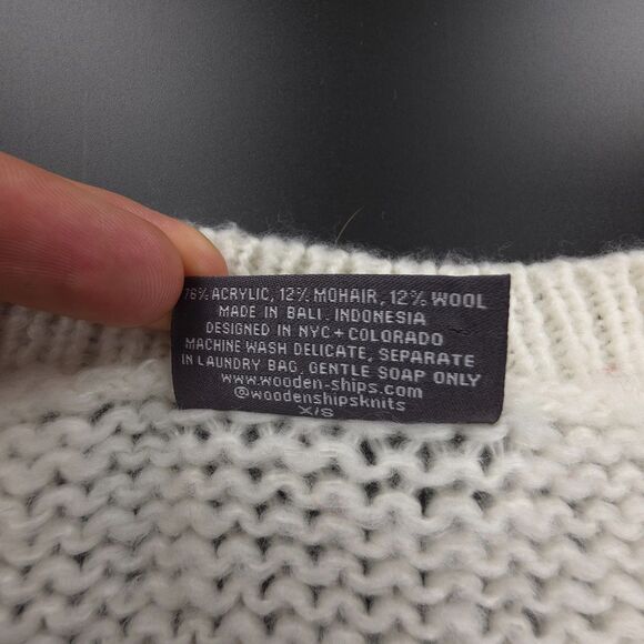 NEW Wooden Ships Wool Mohair Red Ginger Merry Chunky Crew Sweater Christmas Knit - Picture 8 of 8